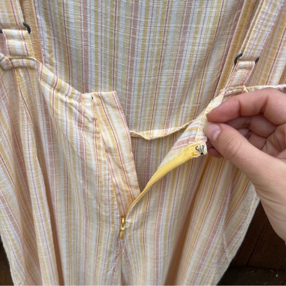 Roxy Feelings Explained Banana Creme Maui Stripe Cropped Jumpsuit Size XSmall - Picture 16 of 16